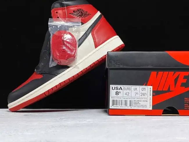 Cheap TB Air Toe High Jordan Retro OG 1 Bred 555088-610 0409